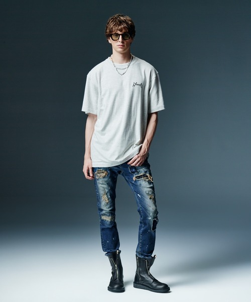 glamb(グラム)の「Staple Reversible T-Shirt / ステープルリバーシブルTシャツ(Tシャツ/カットソー・メンズ・ネイビー/カーキ/オートミール・S/M/L)」の22枚目の写真