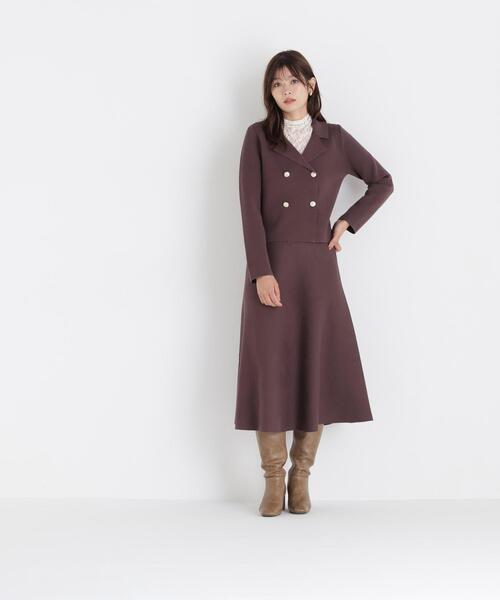 NATURAL BEAUTY BASIC(ナチュラルビューティーベーシック)の「ニットジャケット&スカートセットアップ(セットアップ・レディース・ネイビー/ダークブラウン・SMALL/MEDIUM)」の12枚目の写真