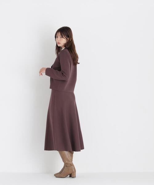 NATURAL BEAUTY BASIC(ナチュラルビューティーベーシック)の「ニットジャケット&スカートセットアップ(セットアップ・レディース・ネイビー/ダークブラウン・SMALL/MEDIUM)」の14枚目の写真