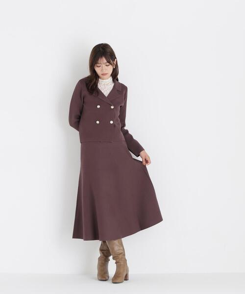 NATURAL BEAUTY BASIC(ナチュラルビューティーベーシック)の「ニットジャケット&スカートセットアップ(セットアップ・レディース・ネイビー/ダークブラウン・SMALL/MEDIUM)」の16枚目の写真