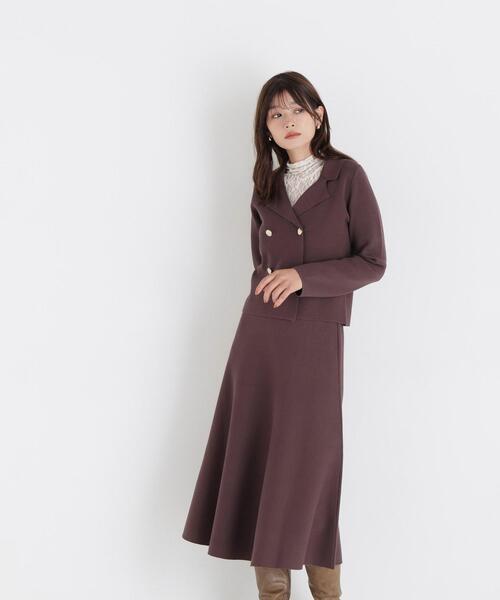 NATURAL BEAUTY BASIC(ナチュラルビューティーベーシック)の「ニットジャケット&スカートセットアップ(セットアップ・レディース・ネイビー/ダークブラウン・SMALL/MEDIUM)」の17枚目の写真