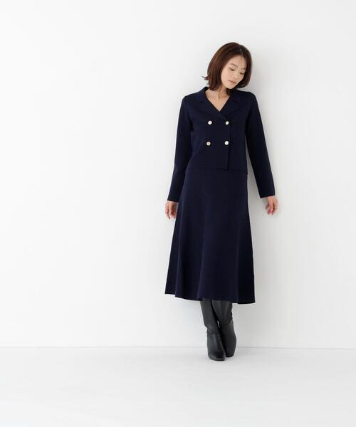 NATURAL BEAUTY BASIC(ナチュラルビューティーベーシック)の「ニットジャケット&スカートセットアップ(セットアップ・レディース・ネイビー/ダークブラウン・SMALL/MEDIUM)」の19枚目の写真