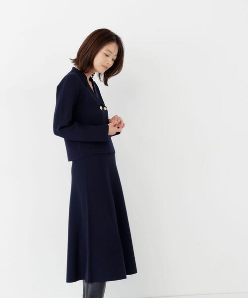 NATURAL BEAUTY BASIC(ナチュラルビューティーベーシック)の「ニットジャケット&スカートセットアップ(セットアップ・レディース・ネイビー/ダークブラウン・SMALL/MEDIUM)」の20枚目の写真