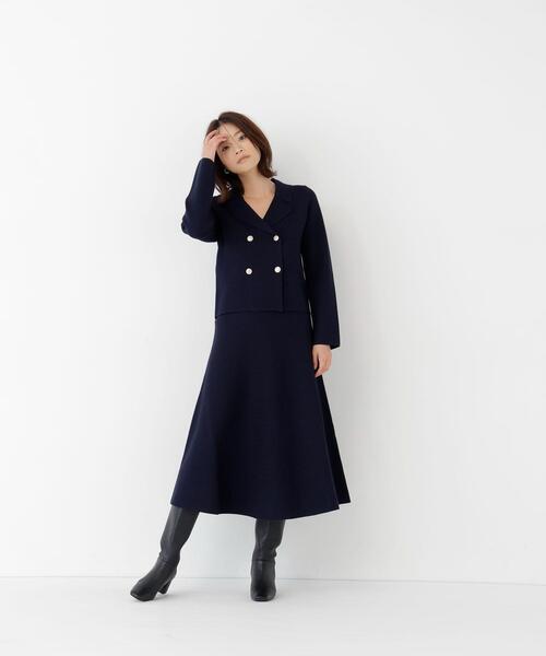 NATURAL BEAUTY BASIC(ナチュラルビューティーベーシック)の「ニットジャケット&スカートセットアップ(セットアップ・レディース・ネイビー/ダークブラウン・SMALL/MEDIUM)」の21枚目の写真