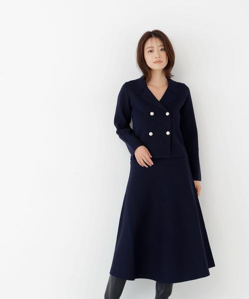 NATURAL BEAUTY BASIC(ナチュラルビューティーベーシック)の「ニットジャケット&スカートセットアップ(セットアップ・レディース・ネイビー/ダークブラウン・SMALL/MEDIUM)」の22枚目の写真