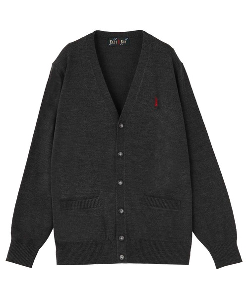 EASTBOY（イーストボーイ）の「カーディガン ウール混 12G 制服 スクールニット 中学生 高校生（カーディガン/ボレロ・キッズ・ブラック/キャメル/チャコール/ネイビー・11号/9号）」の3枚目の写真