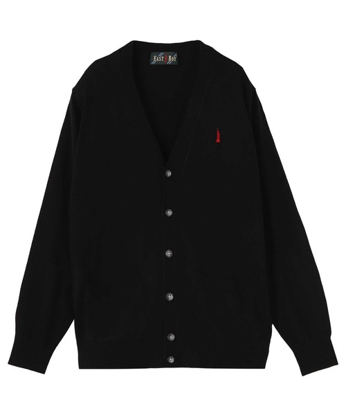 EASTBOY（イーストボーイ）の「カーディガン ウール混 12G 制服 スクールニット 中学生 高校生（カーディガン/ボレロ・キッズ・ブラック/キャメル/チャコール/ネイビー・11号/9号）」の2枚目の写真