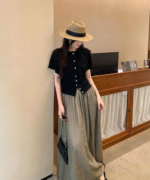 Girly Doll(ガーリードール)の「【2枚セット】ケープ&ノースリーブカットソー(Tシャツ/カットソー・レディース・ホワイト/グレー/ブラック/ベージュ・FREE)」の10枚目の写真