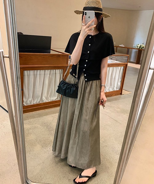 Girly Doll(ガーリードール)の「【2枚セット】ケープ&ノースリーブカットソー(Tシャツ/カットソー・レディース・ホワイト/グレー/ブラック/ベージュ・FREE)」の11枚目の写真