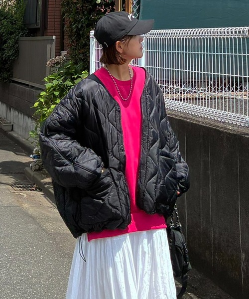 notch.(ノッチ)の「【 notch. by KR 】ドローコードオーバーキルティングJK(ブルゾン・レディース・モカ/ブラック/オリーブ・M)」の15枚目の写真