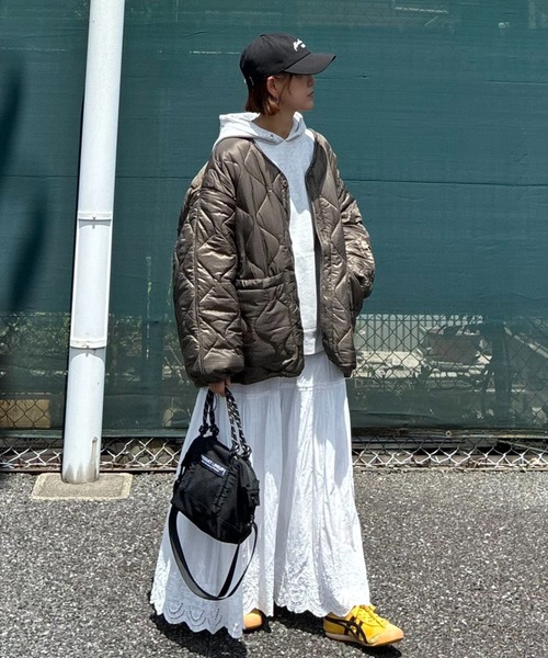 notch.(ノッチ)の「【 notch. by KR 】ドローコードオーバーキルティングJK(ブルゾン・レディース・モカ/ブラック/オリーブ・M)」の6枚目の写真