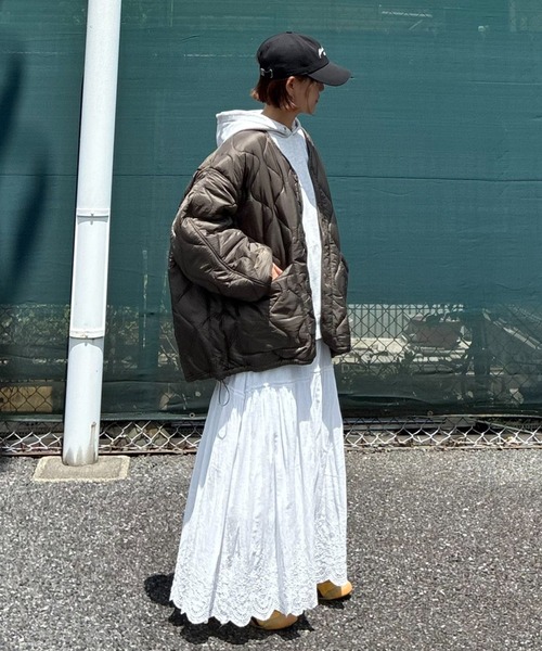 notch.(ノッチ)の「【 notch. by KR 】ドローコードオーバーキルティングJK(ブルゾン・レディース・モカ/ブラック/オリーブ・M)」の7枚目の写真