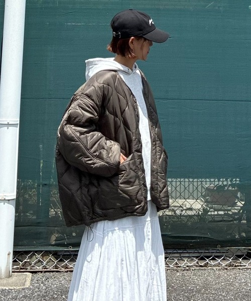 notch.(ノッチ)の「【 notch. by KR 】ドローコードオーバーキルティングJK(ブルゾン・レディース・モカ/ブラック/オリーブ・M)」の5枚目の写真