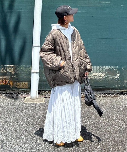 notch.(ノッチ)の「【 notch. by KR 】ドローコードオーバーキルティングJK(ブルゾン・レディース・モカ/ブラック/オリーブ・M)」の10枚目の写真