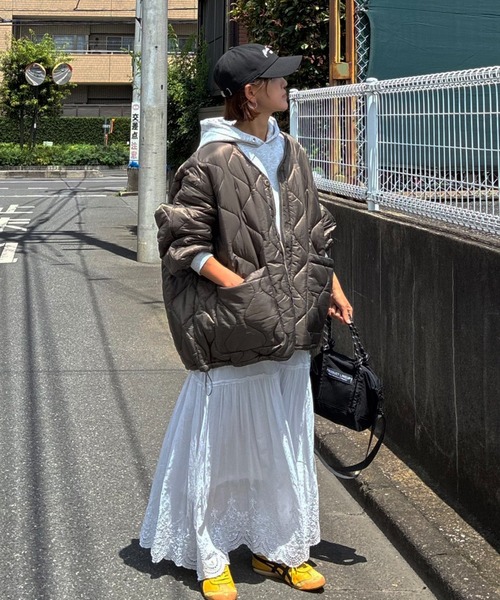 notch.(ノッチ)の「【 notch. by KR 】ドローコードオーバーキルティングJK(ブルゾン・レディース・モカ/ブラック/オリーブ・M)」の13枚目の写真