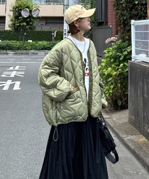 notch.(ノッチ)の「【 notch. by KR 】ドローコードオーバーキルティングJK(ブルゾン・レディース・モカ/ブラック/オリーブ・M)」の20枚目の写真