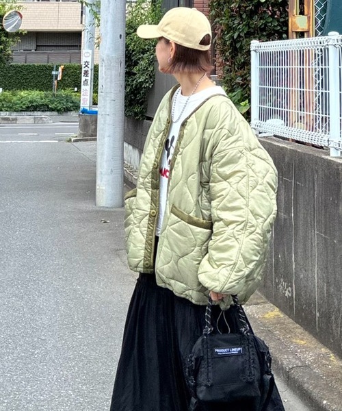 notch.(ノッチ)の「【 notch. by KR 】ドローコードオーバーキルティングJK(ブルゾン・レディース・モカ/ブラック/オリーブ・M)」の22枚目の写真