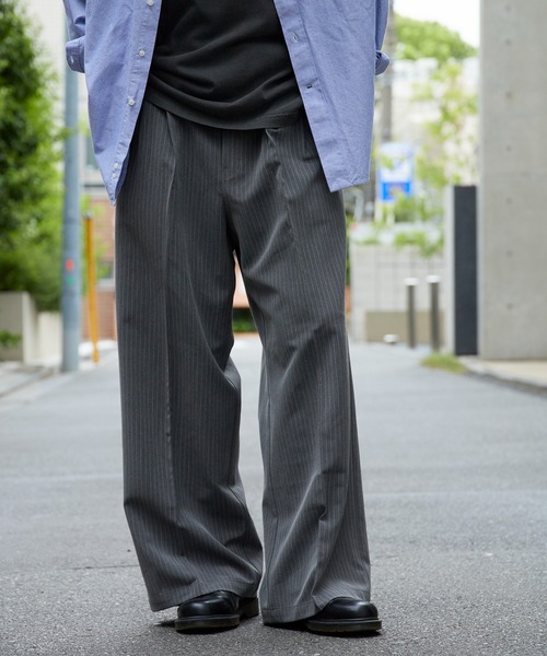 Dickies(ディッキーズ)の「Dickies/ディッキーズ TR TWO TUCK WIDE PANTS ツータックワイドスラックス センタープレス ストレートシルエット きれいめ カジュアル 2026年秋冬(スラックス・メンズ・ブラック/グレー/ブラウン・30inch/32inch/34inch)」の13枚目の写真