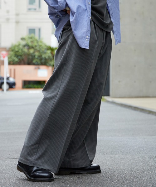 Dickies(ディッキーズ)の「Dickies/ディッキーズ TR TWO TUCK WIDE PANTS ツータックワイドスラックス センタープレス ストレートシルエット きれいめ カジュアル 2026年秋冬(スラックス・メンズ・ブラック/グレー/ブラウン・30inch/32inch/34inch)」の14枚目の写真