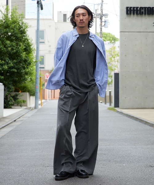 Dickies(ディッキーズ)の「Dickies/ディッキーズ TR TWO TUCK WIDE PANTS ツータックワイドスラックス センタープレス ストレートシルエット きれいめ カジュアル 2026年秋冬(スラックス・メンズ・ブラック/グレー/ブラウン・30inch/32inch/34inch)」の16枚目の写真