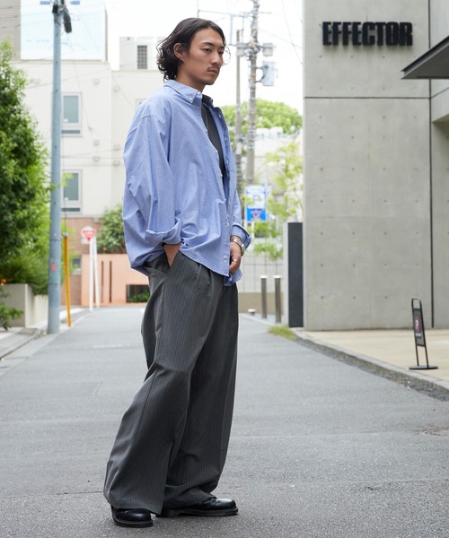 Dickies(ディッキーズ)の「Dickies/ディッキーズ TR TWO TUCK WIDE PANTS ツータックワイドスラックス センタープレス ストレートシルエット きれいめ カジュアル 2026年秋冬(スラックス・メンズ・ブラック/グレー/ブラウン・30inch/32inch/34inch)」の17枚目の写真