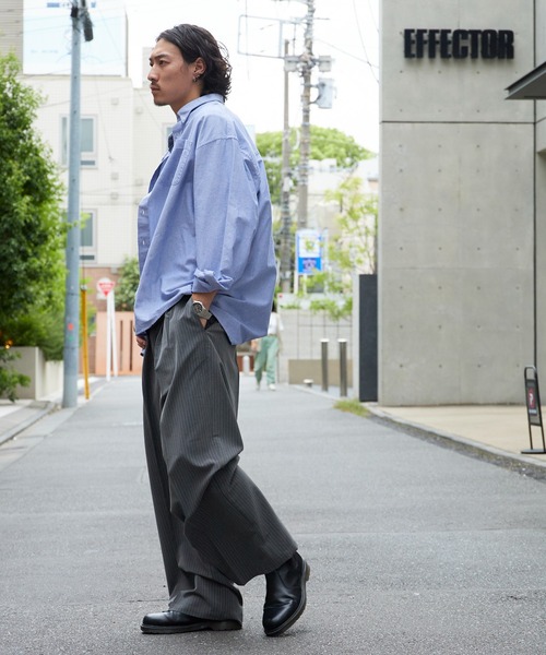 Dickies(ディッキーズ)の「Dickies/ディッキーズ TR TWO TUCK WIDE PANTS ツータックワイドスラックス センタープレス ストレートシルエット きれいめ カジュアル 2026年秋冬(スラックス・メンズ・ブラック/グレー/ブラウン・30inch/32inch/34inch)」の18枚目の写真