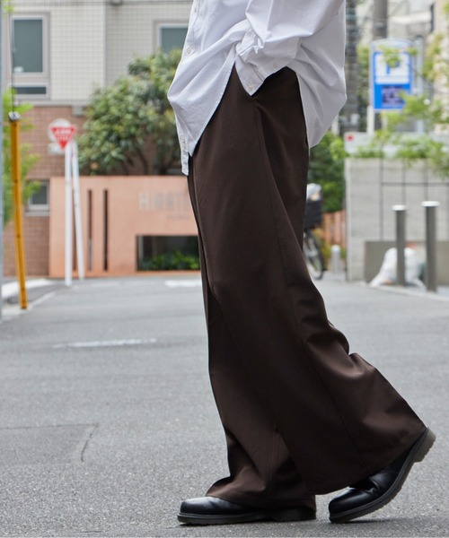 Dickies(ディッキーズ)の「Dickies/ディッキーズ TR TWO TUCK WIDE PANTS ツータックワイドスラックス センタープレス ストレートシルエット きれいめ カジュアル 2026年秋冬(スラックス・メンズ・ブラック/グレー/ブラウン・30inch/32inch/34inch)」の21枚目の写真