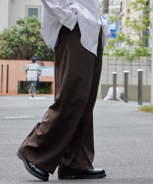 Dickies(ディッキーズ)の「Dickies/ディッキーズ TR TWO TUCK WIDE PANTS ツータックワイドスラックス センタープレス ストレートシルエット きれいめ カジュアル 2026年秋冬(スラックス・メンズ・ブラック/グレー/ブラウン・30inch/32inch/34inch)」の22枚目の写真