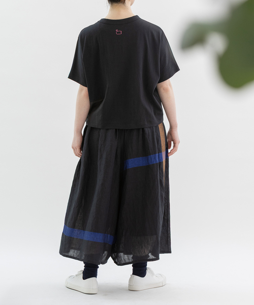 nop de nod(ノップドゥノッド)の「Cloche misc布帛パッチワークTシャツ(Tシャツ/カットソー・レディース・ブラック/オフホワイト・M)」の13枚目の写真