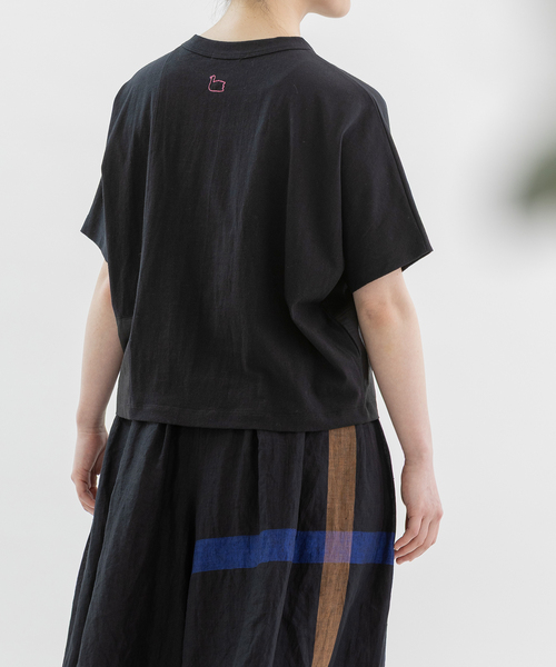 nop de nod(ノップドゥノッド)の「Cloche misc布帛パッチワークTシャツ(Tシャツ/カットソー・レディース・ブラック/オフホワイト・M)」の16枚目の写真