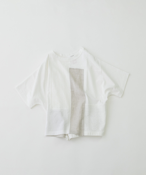 nop de nod(ノップドゥノッド)の「Cloche misc布帛パッチワークTシャツ(Tシャツ/カットソー・レディース・ブラック/オフホワイト・M)」の19枚目の写真