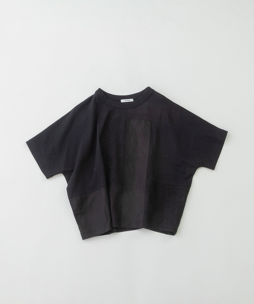 nop de nod(ノップドゥノッド)の「Cloche misc布帛パッチワークTシャツ(Tシャツ/カットソー・レディース・ブラック/オフホワイト・M)」の20枚目の写真