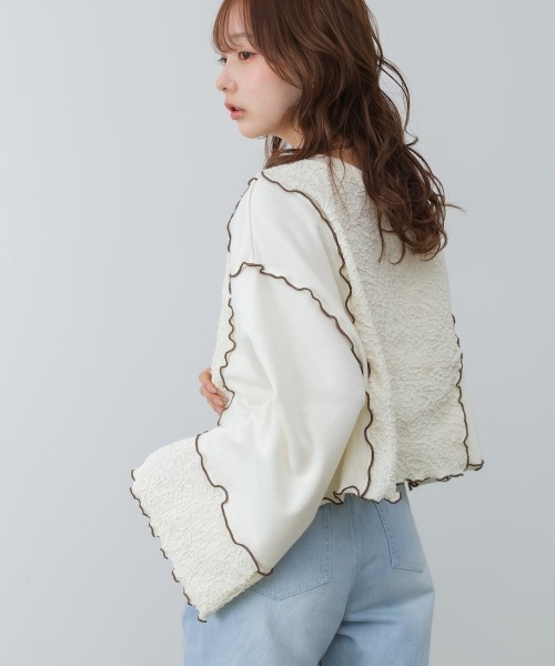 Bab(バブ)の「異素材切り替え配色メロートップス(その他トップス・レディース・ブラウン/ブラック/アイボリー・FREE)」の11枚目の写真