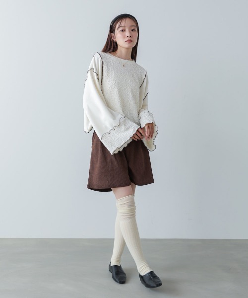 Bab(バブ)の「異素材切り替え配色メロートップス(その他トップス・レディース・ブラウン/ブラック/アイボリー・FREE)」の13枚目の写真