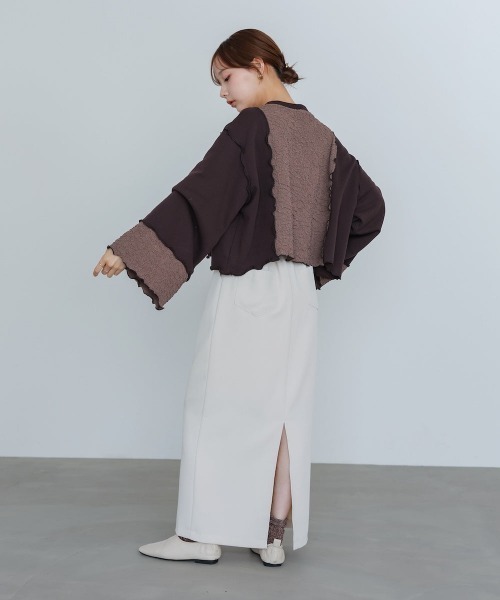 Bab(バブ)の「異素材切り替え配色メロートップス(その他トップス・レディース・ブラウン/ブラック/アイボリー・FREE)」の22枚目の写真