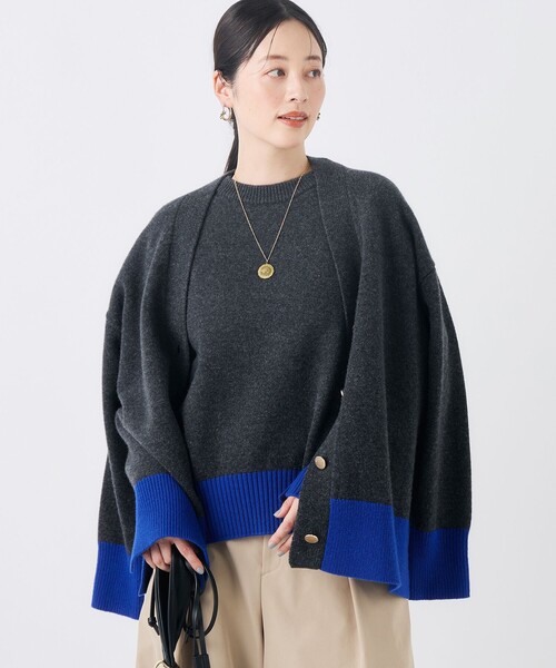 NOLLEY’S(ノーリーズ)の「【WEB&一部店舗限定カラーあり】MUSICゆったりVネックカーディガン(カーディガン/ボレロ・レディース・オフホワイト/グレー系その他2/グレー系その他/チャコールグレー/ベビーピンク/ブルー系その他7・38)」の4枚目の写真