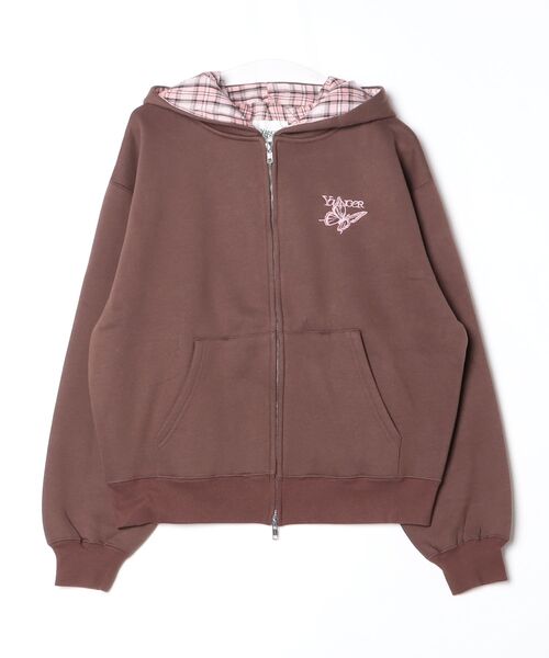 younger song（ヤンガーソング）の「Assortment butterfly logo zip hoodie（スウェット・メンズ・グレイッシュベージュ/ヘザーグレー/PINK/Black/ブラウン/Navy・LARGE/MEDIUM/SMALL）」の4枚目の写真