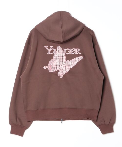 younger song（ヤンガーソング）の「Assortment butterfly logo zip hoodie（スウェット・メンズ・グレイッシュベージュ/ヘザーグレー/PINK/Black/ブラウン/Navy・LARGE/MEDIUM/SMALL）」の10枚目の写真