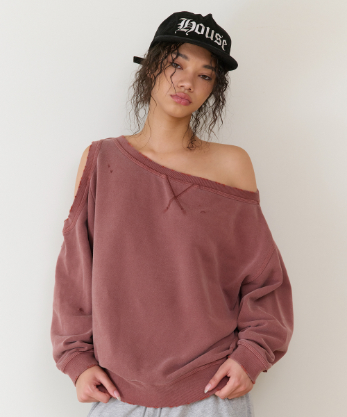 THEVINYLHOUSE（ザバイニルハウス）の「OPEN SHOULDER SWEATSHIRTS(W) BRICK（スウェット・レディース・その他・FREE）」の2枚目の写真