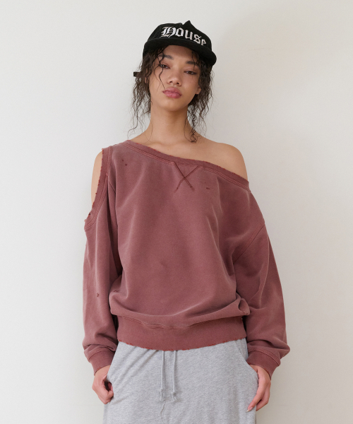 THEVINYLHOUSE（ザバイニルハウス）の「OPEN SHOULDER SWEATSHIRTS(W) BRICK（スウェット・レディース・その他・FREE）」の5枚目の写真