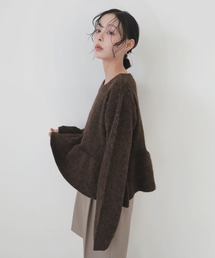 モヘアペプラムクルーネックプルオーバー