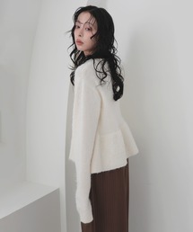 モヘアペプラムクルーネックプルオーバー