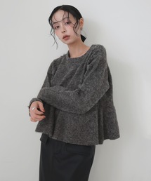 モヘアペプラムクルーネックプルオーバー