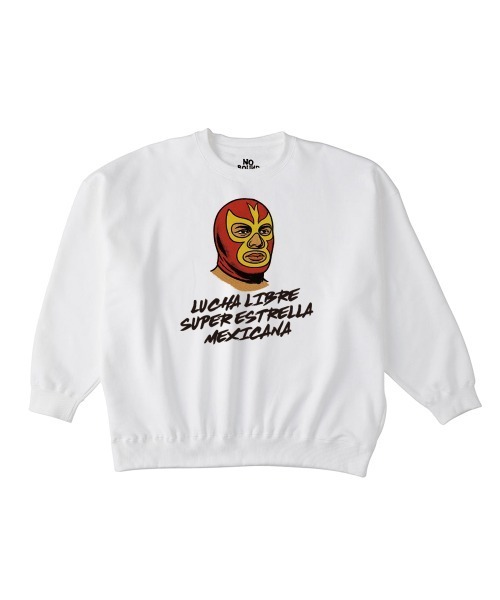 NOBOUND(ノーバウンド)の「NOBOUND(ノーバウンド) トレーナー メンズ スウェット ビッグシルエット レスラーイラスト ロゴ プリント スウェットシャツ スエット プルオーバー トップス レディース ユニセックス(スウェット・メンズ・ホワイト/ブラック/サンドベージュ/ヘザーグレー・M/L/XL)」の2枚目の写真