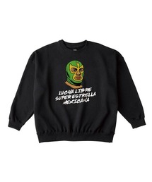 NOBOUND(ノーバウンド) トレーナー メンズ スウェット ビッグシルエット レスラーイラスト ロゴ プリント スウェットシャツ スエット プルオーバー トップス レディース ユニセックス