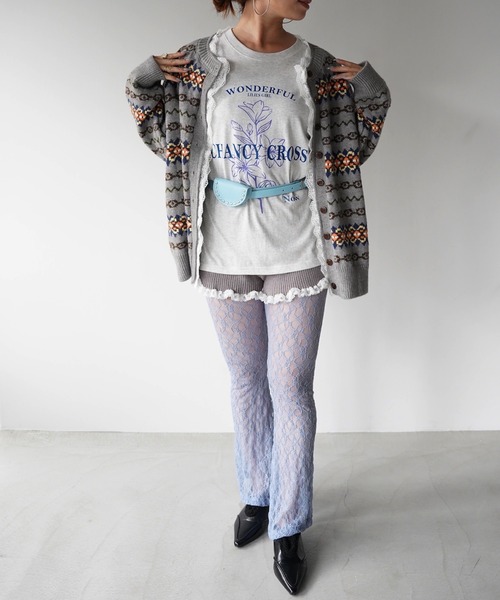 SANSeLF(サンセルフ)の「【SANSeLF】ニュアンスレースフレアパンツ saw26a047(その他パンツ・レディース・ホワイト/ブラック/ブルー・FREE)」の22枚目の写真
