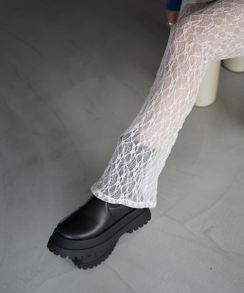 SANSeLF(サンセルフ)の「【SANSeLF】ニュアンスレースフレアパンツ saw26a047(その他パンツ・レディース・ホワイト/ブラック/ブルー・FREE)」の21枚目の写真