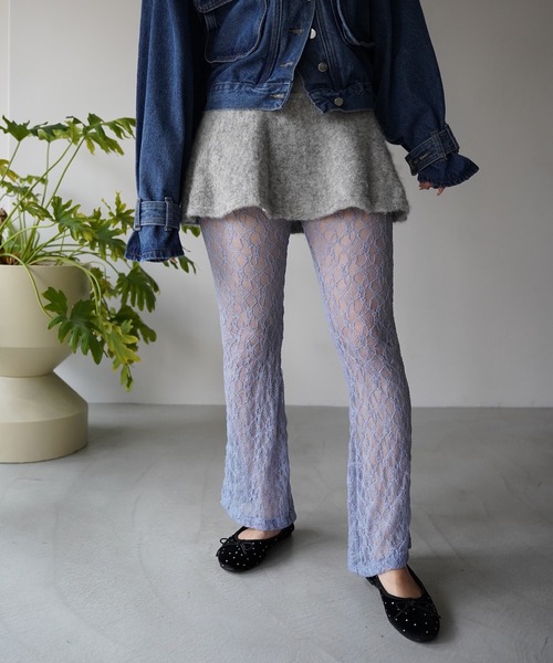 SANSeLF(サンセルフ)の「【SANSeLF】ニュアンスレースフレアパンツ saw26a047(その他パンツ・レディース・ホワイト/ブラック/ブルー・FREE)」の10枚目の写真
