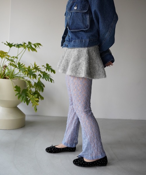 SANSeLF(サンセルフ)の「【SANSeLF】ニュアンスレースフレアパンツ saw26a047(その他パンツ・レディース・ホワイト/ブラック/ブルー・FREE)」の11枚目の写真