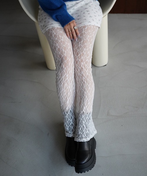 SANSeLF(サンセルフ)の「【SANSeLF】ニュアンスレースフレアパンツ saw26a047(その他パンツ・レディース・ホワイト/ブラック/ブルー・FREE)」の18枚目の写真